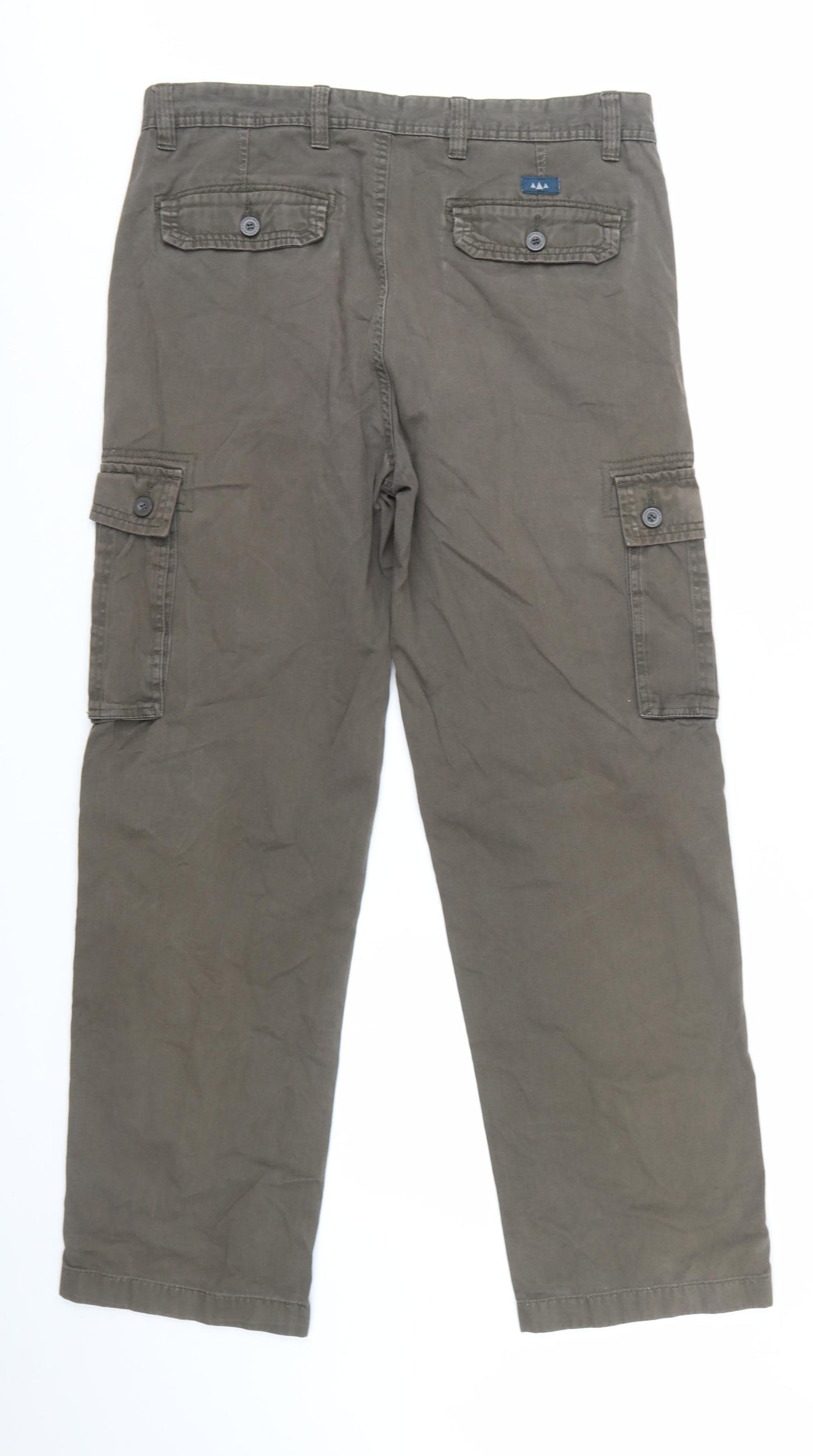 Atlantic Bay Mens Mocha Cargo Trousers Size 34R Cotton Casual