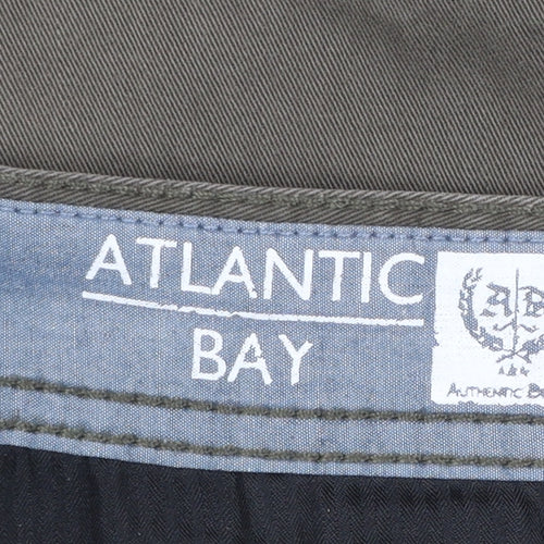 Atlantic Bay Mens Mocha Cargo Trousers Size 34R Cotton Casual