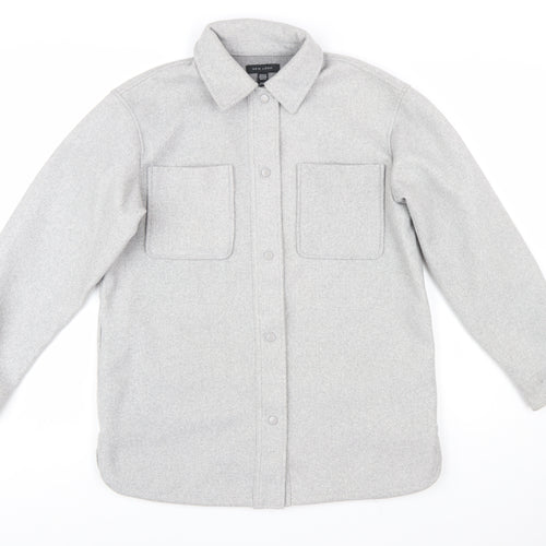 New Look Women Grey Regular Fit Shirt Jacket Size S