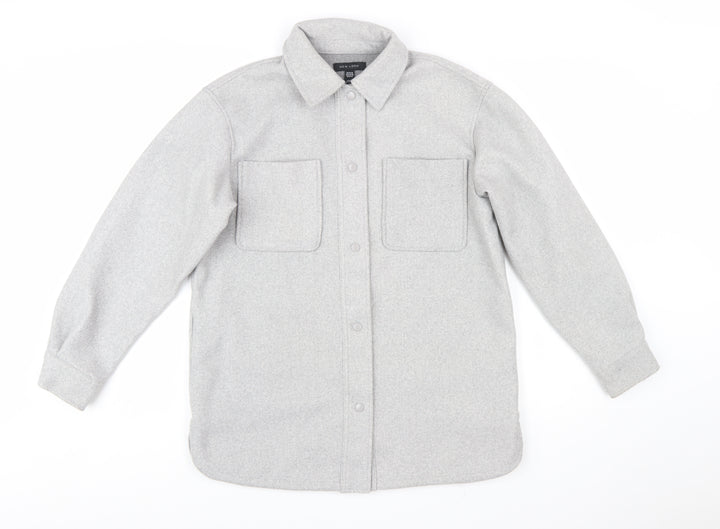New Look Women Grey Regular Fit Shirt Jacket Size S