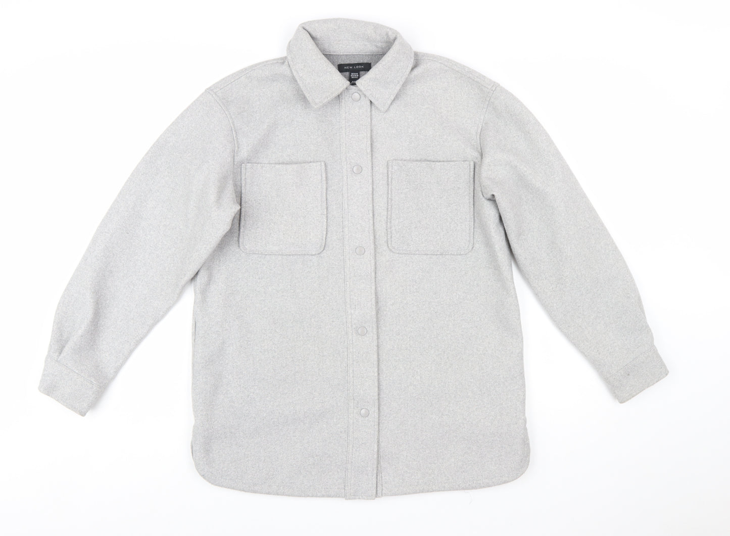 New Look Women Grey Regular Fit Shirt Jacket Size S