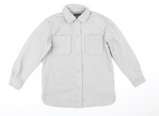 New Look Women Grey Regular Fit Shirt Jacket Size S