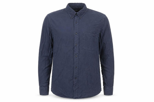 Front view of Uniqlo Men's Blue Regular Fit Long Sleeve Button-Up Shirt M