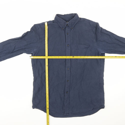 Uniqlo Men's Blue Regular Fit Long Sleeve Button-Up Shirt M