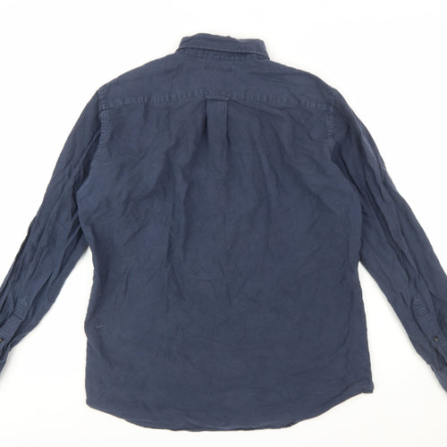 Uniqlo Men's Blue Regular Fit Long Sleeve Button-Up Shirt M