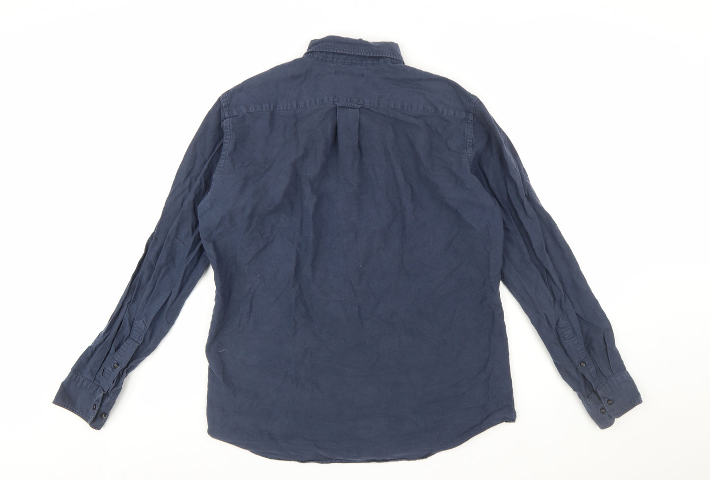 Uniqlo Men's Blue Regular Fit Long Sleeve Button-Up Shirt M