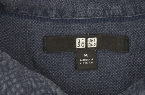 Uniqlo Men's Blue Regular Fit Long Sleeve Button-Up Shirt M