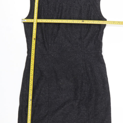 Hobbs Women Black Wool Blend Sleeveless Sheath Dress UK 10