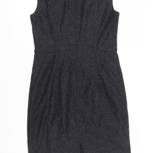 Hobbs Women Black Wool Blend Sleeveless Sheath Dress UK 10