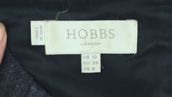 Hobbs Women Black Wool Blend Sleeveless Sheath Dress UK 10