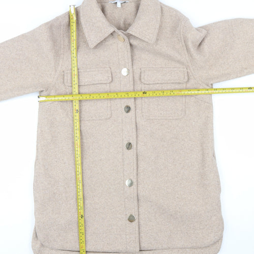 Next Petite Women’s Beige Button Up Mid-Length Jacket Size 14