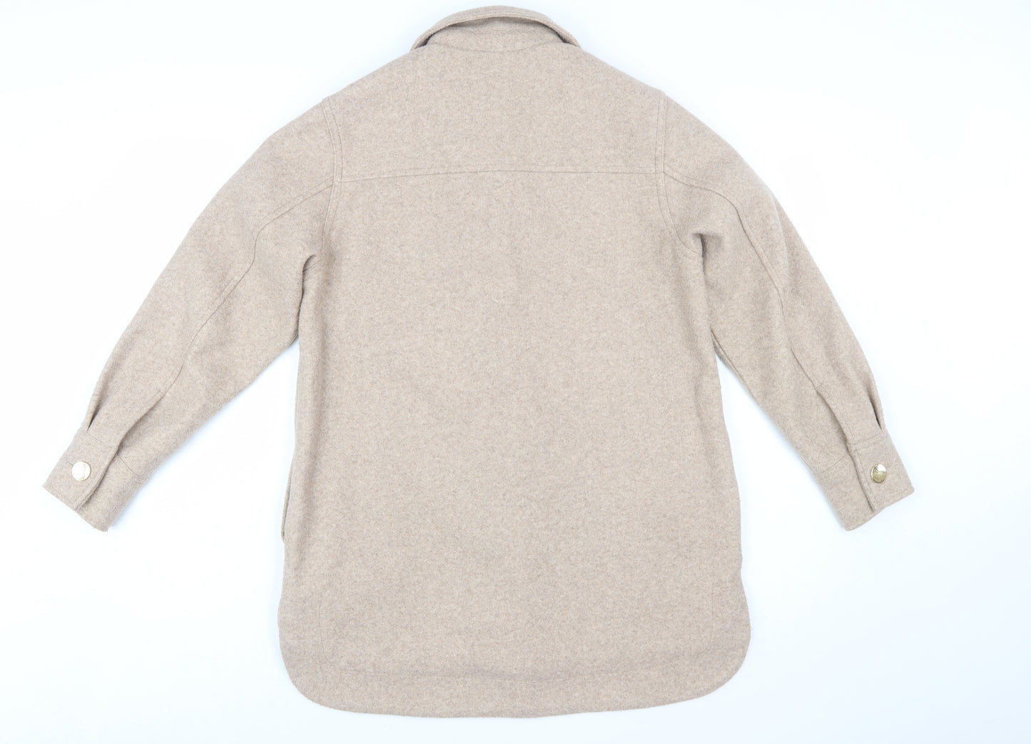 Next Petite Women’s Beige Button Up Mid-Length Jacket Size 14