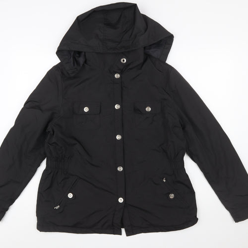 Dunnes Stores Women's Black Hooded Parka Jacket Size 14