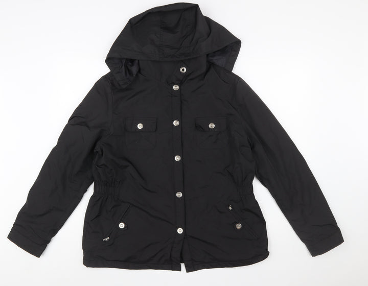 Dunnes Stores Women's Black Hooded Parka Jacket Size 14
