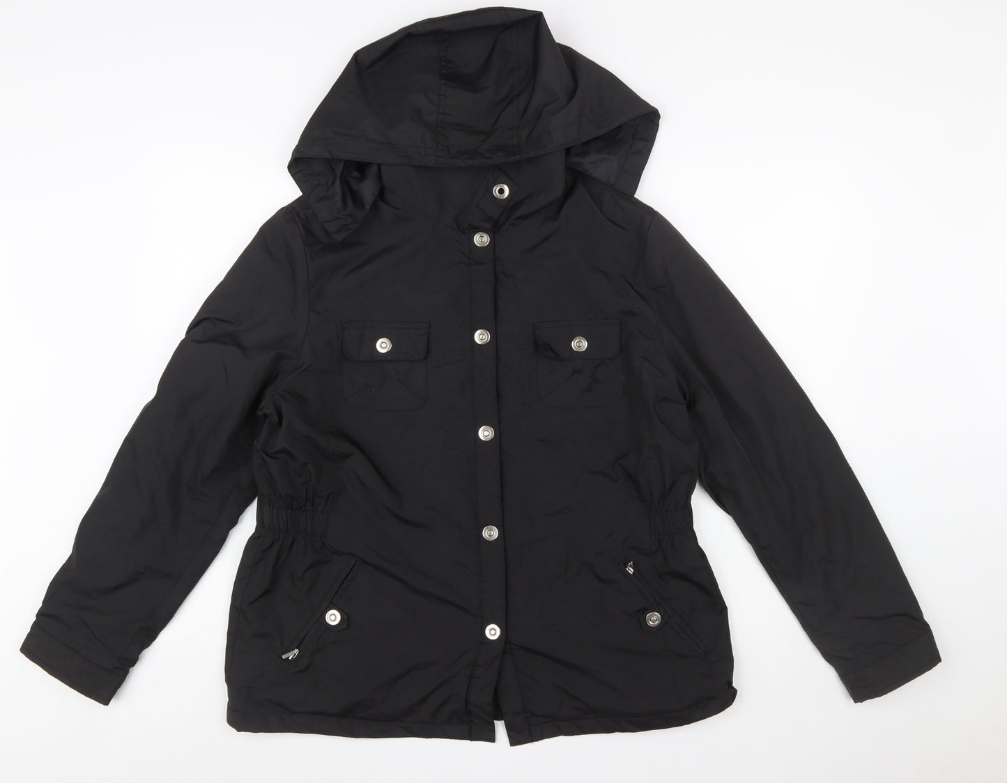 Dunnes Stores Women's Black Hooded Parka Jacket Size 14
