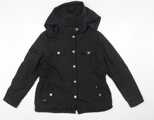 Dunnes Stores Women's Black Hooded Parka Jacket Size 14