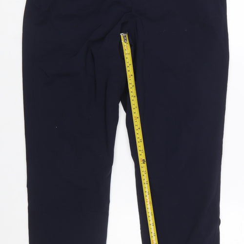 Uniqlo Women Blue Heattech Regular Trousers M Elastic Waist