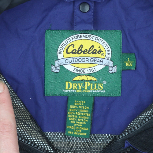 Cabela's Men's Blue Waterproof Nylon Anorak Jacket L Regular