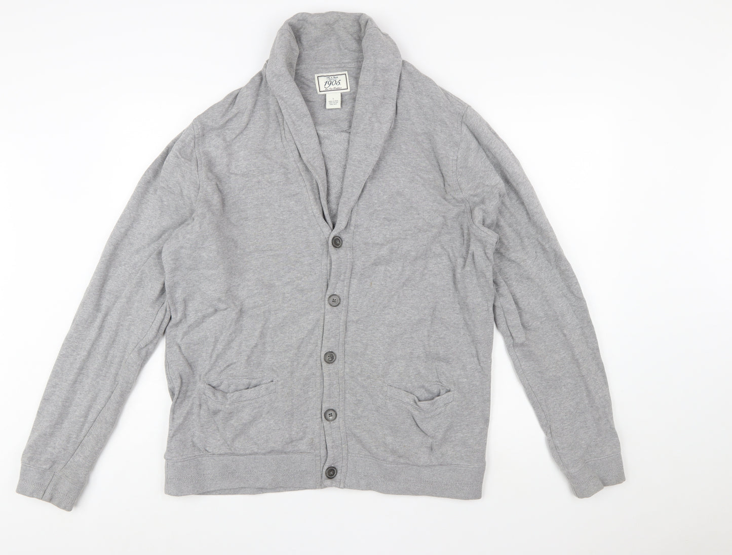 Jos. A. Bank Men's Grey Cotton Button Cardigan L