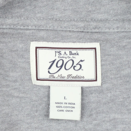 Jos. A. Bank Men's Grey Cotton Button Cardigan L
