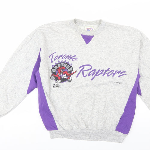 Logo 7 Men's Grey Toronto Raptors Sweatshirt M Pullover Vintage NBA