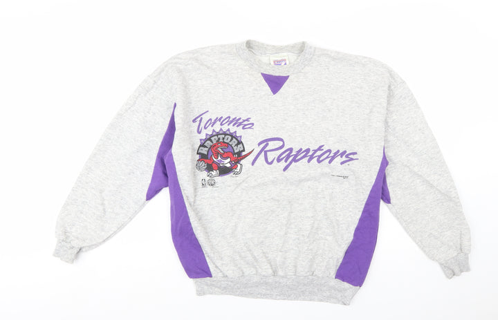 Logo 7 Men's Grey Toronto Raptors Sweatshirt M Pullover Vintage NBA