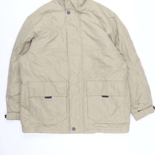 B Stone Casual Men's Beige L Parka Jacket Polyamide Lined Outdoor