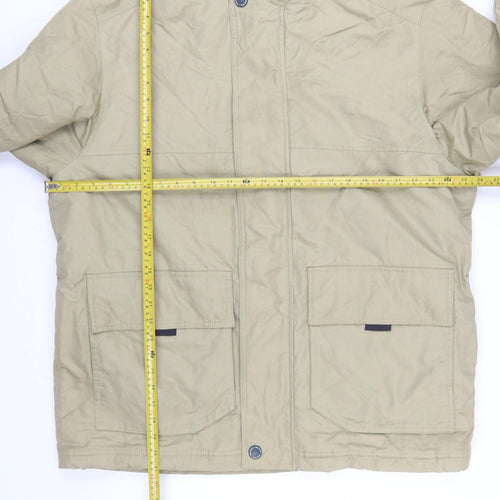 B Stone Casual Men's Beige L Parka Jacket Polyamide Lined Outdoor