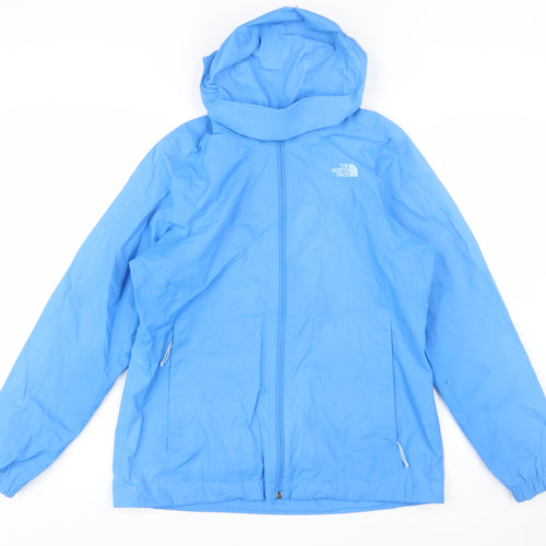 The North Face Women's Blue Hooded Lightweight Rain Jacket L