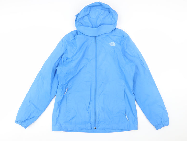 The North Face Women's Blue Hooded Lightweight Rain Jacket L