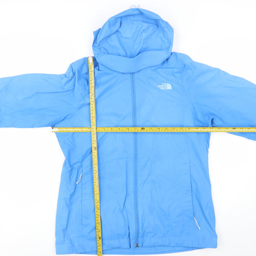 The North Face Women's Blue Hooded Lightweight Rain Jacket L