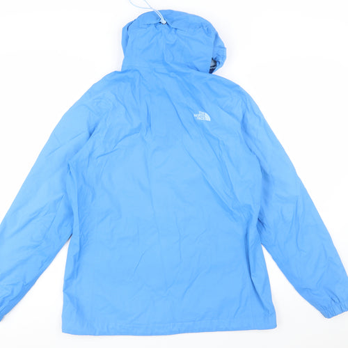 The North Face Women's Blue Hooded Lightweight Rain Jacket L