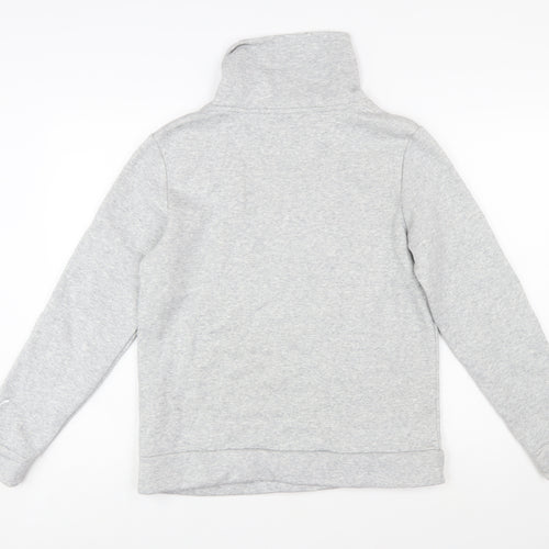 Puma Women Grey Medium Pullover Sweatshirt with Logo