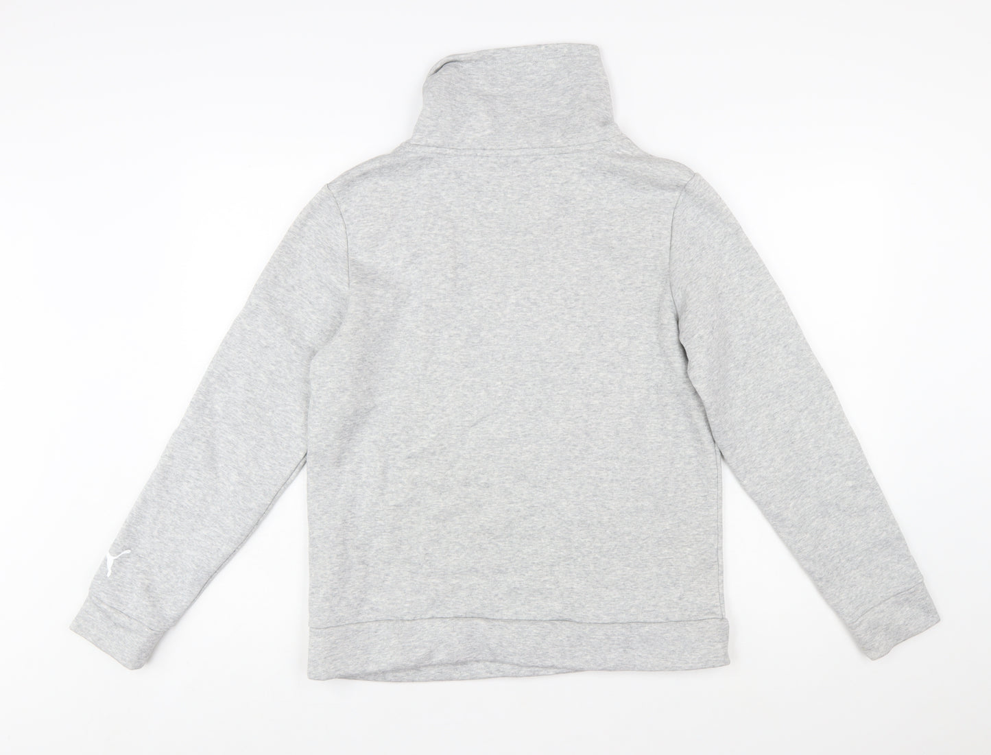 Puma Women Grey Medium Pullover Sweatshirt with Logo