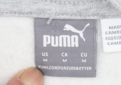 Puma Women Grey Medium Pullover Sweatshirt with Logo