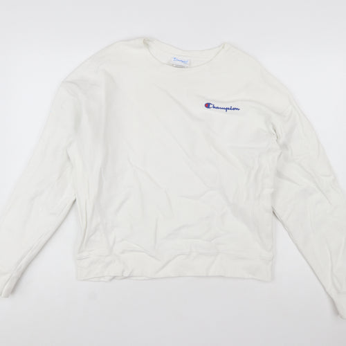 Champion Women White Large Reverse Weave Pullover Sweatshirt