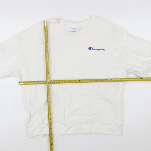 Champion Women White Large Reverse Weave Pullover Sweatshirt