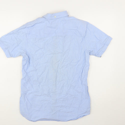 Jack & Jones Men's Blue Short Sleeve Button-Up Shirt Size S