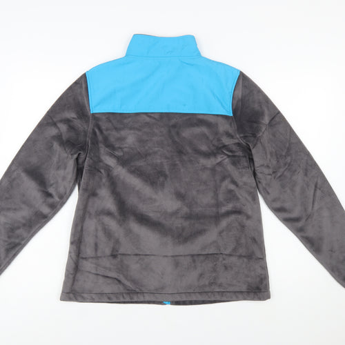 Fila Sport Women's Grey Blue Full Zip Fleece Jacket Size M