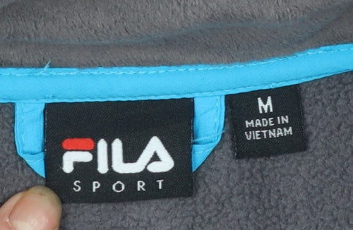 Fila Sport Women's Grey Blue Full Zip Fleece Jacket Size M