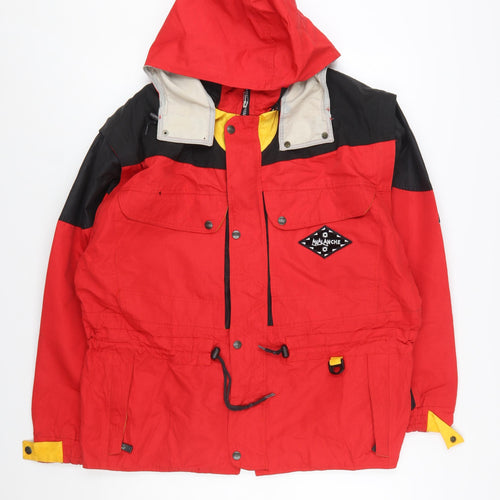 Avalanche Men’s Red Nylon Anorak Hooded Outdoor Jacket Size S