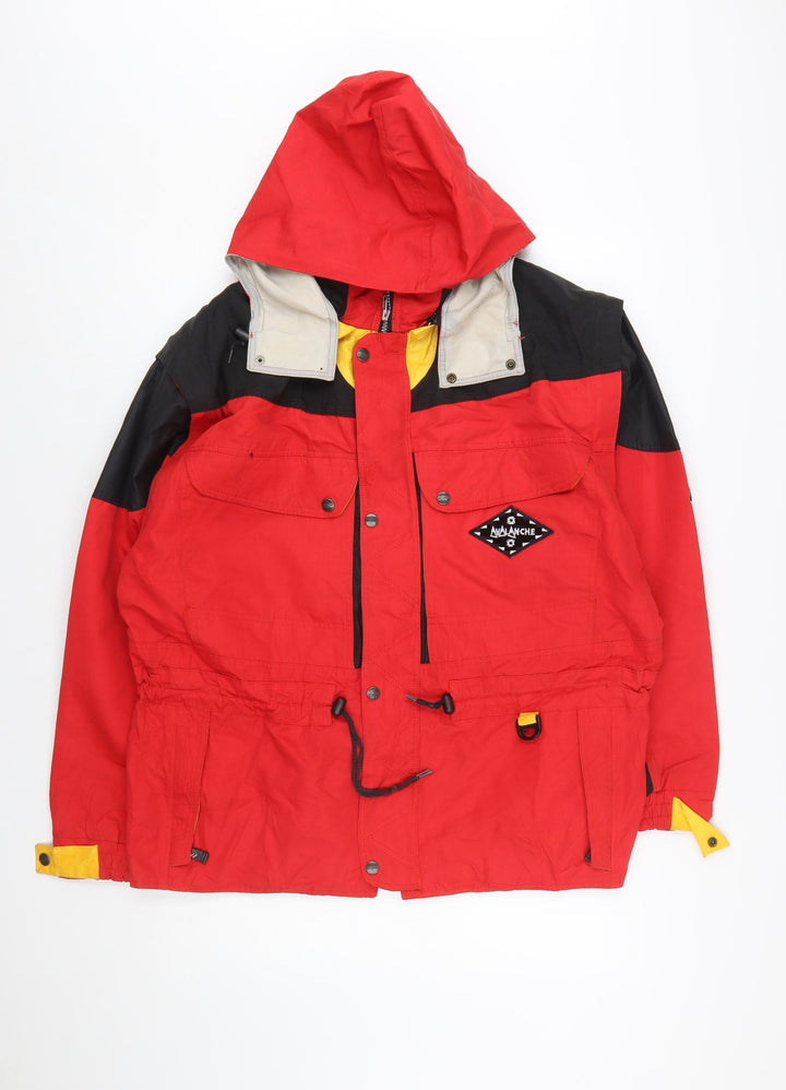 Avalanche Men’s Red Nylon Anorak Hooded Outdoor Jacket Size S