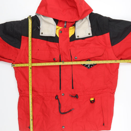 Avalanche Men’s Red Nylon Anorak Hooded Outdoor Jacket Size S
