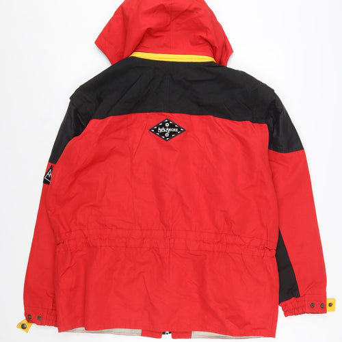 Avalanche Men’s Red Nylon Anorak Hooded Outdoor Jacket Size S