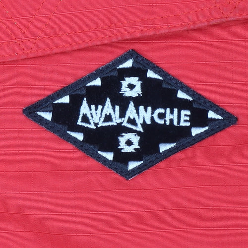 Avalanche Men’s Red Nylon Anorak Hooded Outdoor Jacket Size S