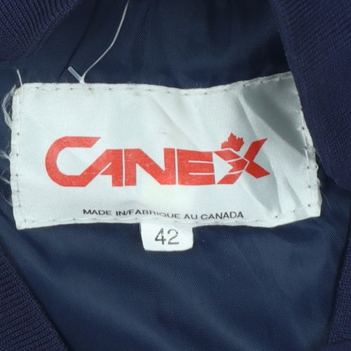 CANEX Men's Blue Bomber Jacket Size 42 Regular Cotton Blend