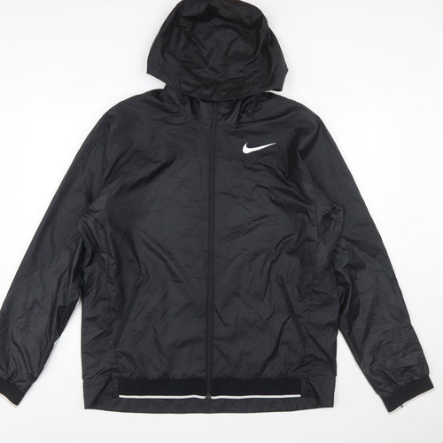 Nike Men's Black Dri-FIT Windbreaker Hooded Jacket Size L