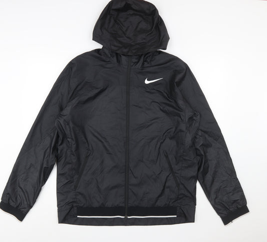 Nike Men's Black Dri-FIT Windbreaker Hooded Jacket Size L