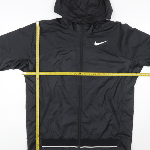 Nike Men's Black Dri-FIT Windbreaker Hooded Jacket Size L