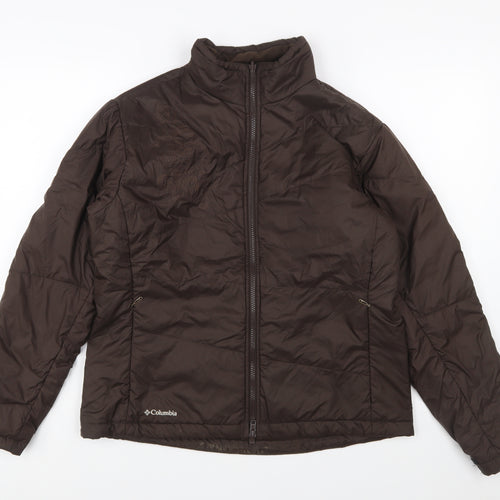 Columbia Women Brown Puffer Jacket L Insulated Winter Coat